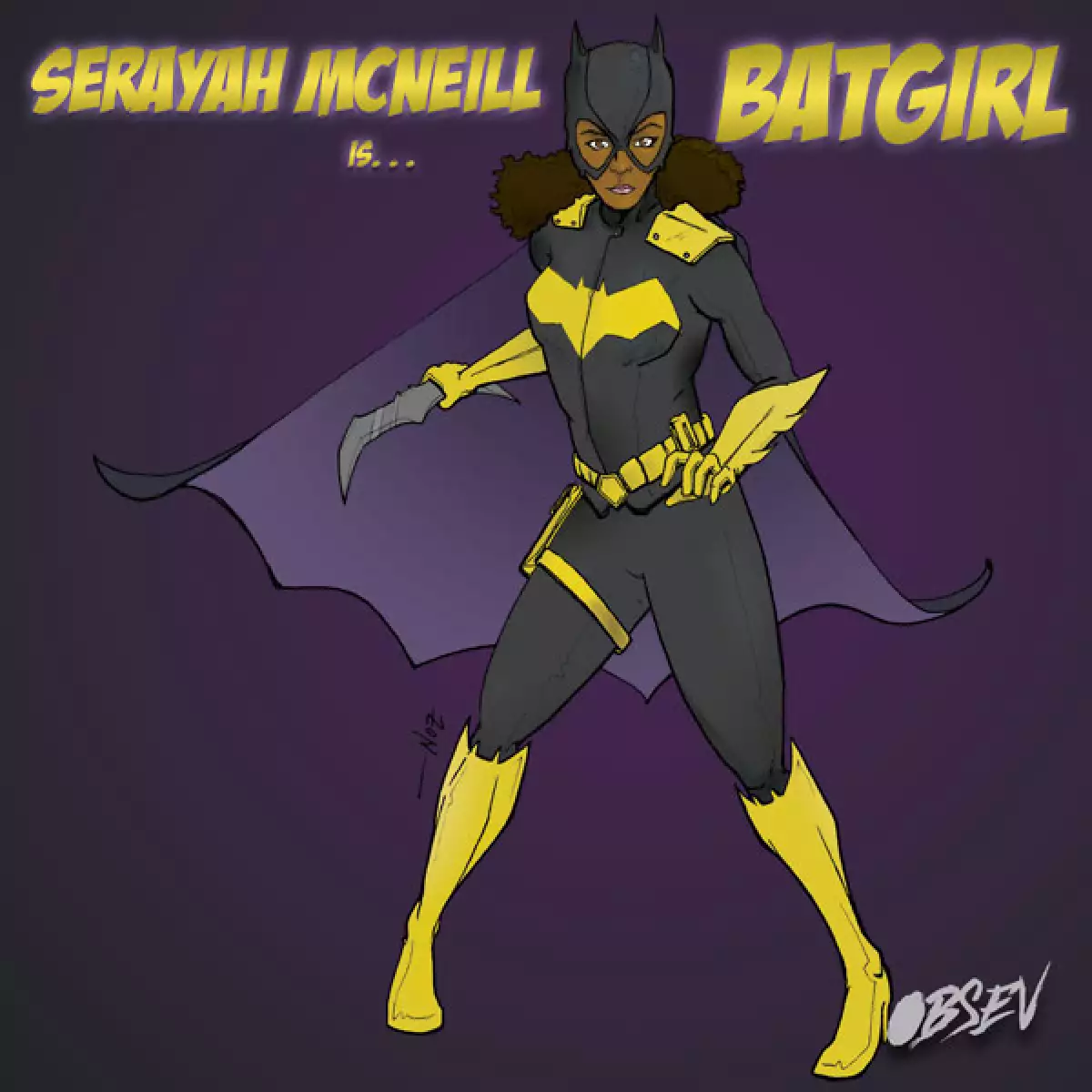 La actriz Serayah fue ilustrada como Batman.