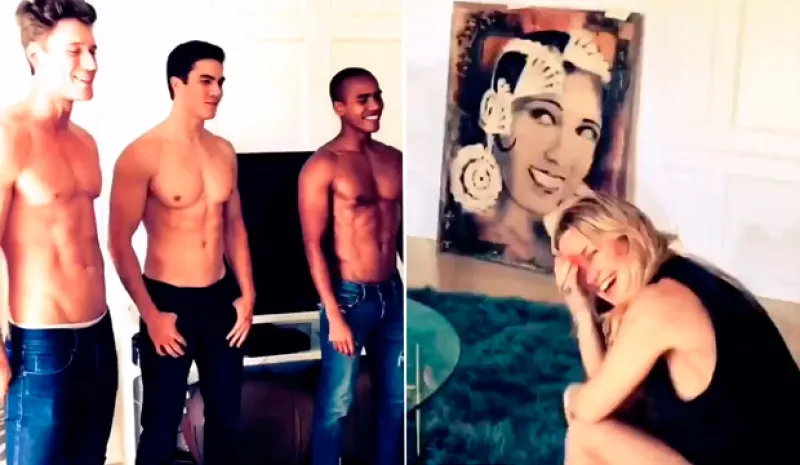 La actriz compartió en Instagram un video del divertido momento en el que tres musculosos y guapos hombres llegaron a su casa para cantarle el "Happy Birthday".