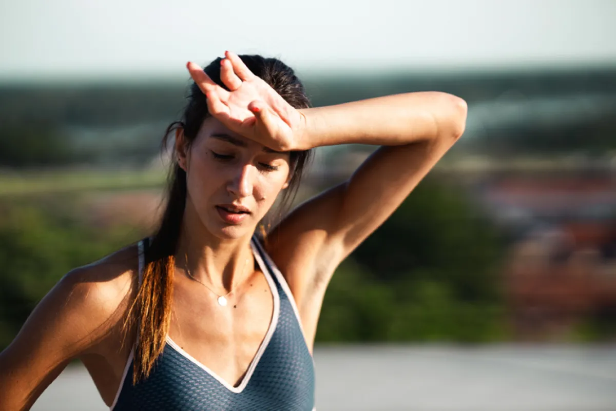 Young women resting from hard exercise
