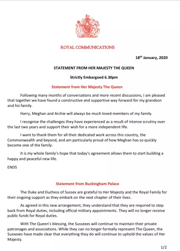 Comunicado Isabel II