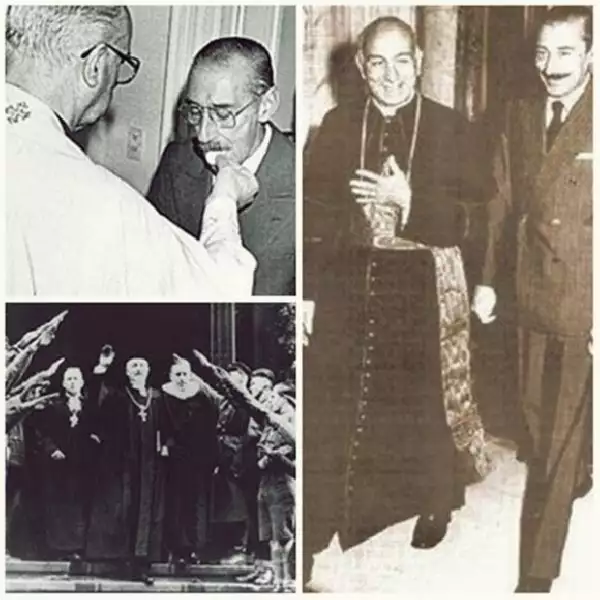 Estas imágenes del religioso con Jorge Rafael Videla han causado polémica en redes sociales.