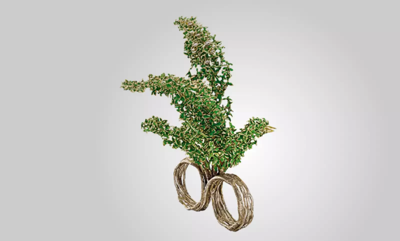 Las criaturas que conforman el escenario de la cinta “Alicia en el país de las maravillas” fueron esculpidas en oro y diamantes en una colección desarrollada por H. Stern en colaboración con Disney.