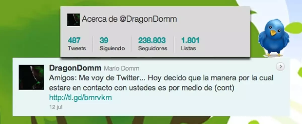Mario Domm de un día a otro abandonó la red social.