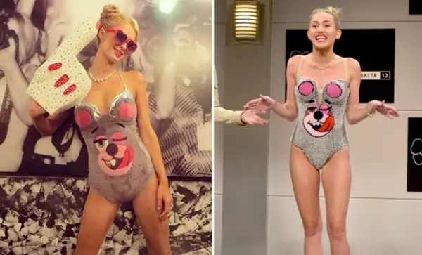 Paris se apropió de la imagen de Miley para impresionar a sus amigos el Halloween pasado.