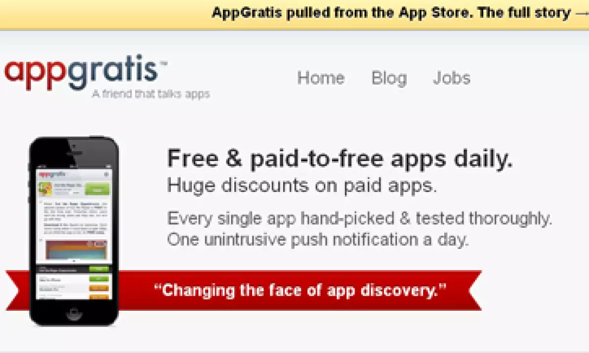 Apple dijo que tuvo una discusión con AppGratis antes de eliminarlo de su plataforma y que la compañía había ignorado sus especificaciones. (Foto: Tomada de es.appgratis.com)