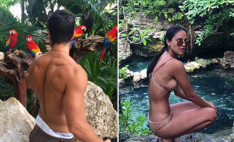 El actor compartió varias fotos de su viaje con Eiza a Cancún.