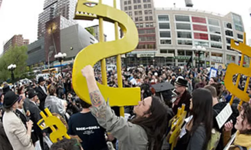 Las protestas de Occupy Wall Street no lograron ser un movimiento masivo como la Primavera Árabe. (Foto tomada de finance.fortune.cnn.com)