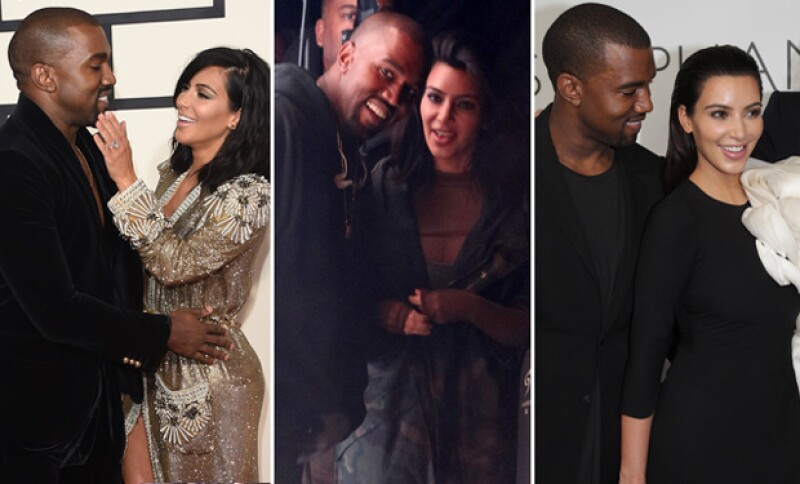 Pocas ocasiones Kanye se permite mostrar una sonrisa, pero en su mayoría es con Kim cuando la esboza.