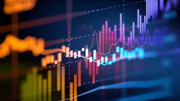 financial graph on technology abstract background