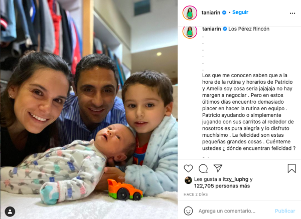 Tania Rincón tells us how Patricio received Amelia, her younger sister 19 Tania Rincón, Daniel Pérez, Patricio and Amelia.