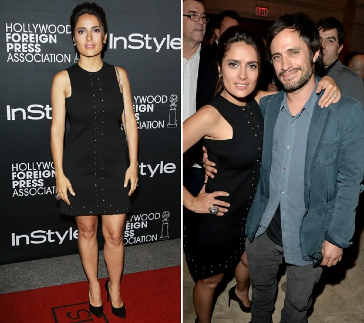 La actriz optó por este sexy vestido negro. En su asistencia a un evento de la revista InStyle se encontró con su compatriota, Gael.