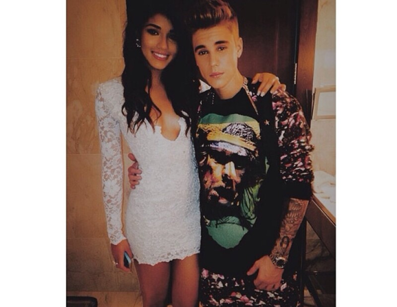 Justin y Yovanna acudieron a la pelea de Mayweather en Las Vegas.