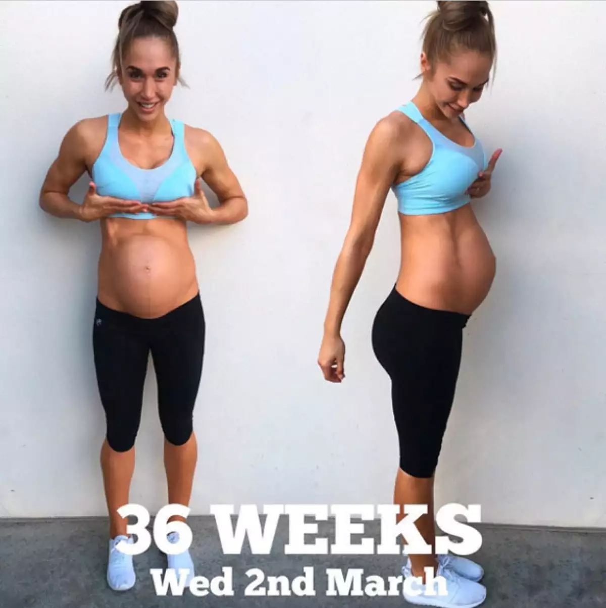 A sus 36 semanas de embarazo, la modelo australiana ha presumido sus increíbles abs en Instagram, donde responde a las críticas por hacer ejercicio en tan avanzado estado.