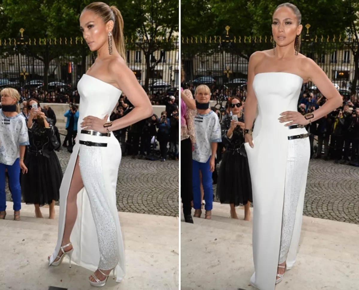 JLo fue captada a su llegada a la presentación de la colección.