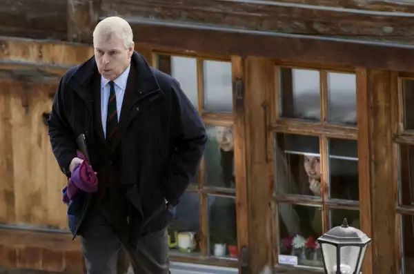 The Duke Of York Leaves His Chalet With His Daughter Eugenie And Boyfriend Jack Brooksbank After Holidaying In Verbier In The Swiss Alps. Fellow Skiers Watch As Prince Andrew Leaves His Ii22 000-a-week Swiss Chalet Yesterday Bound For Britain Due To