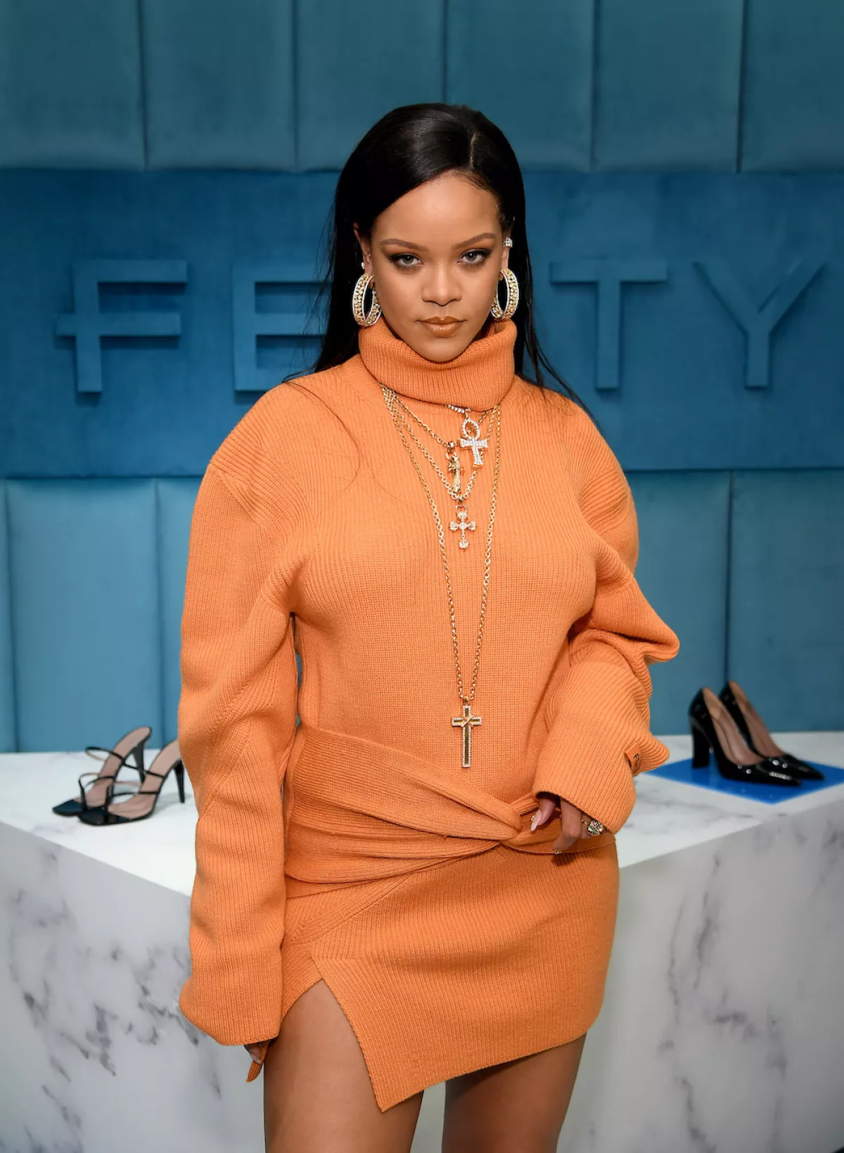 Robyn Rihanna Fenty And Linda Fargo Celebrate The Launch Of FENTY At Bergdorf Goodman