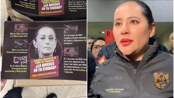 propaganda contra Sheinbaum en oficinas de la Cuauhtémoc; Sandra Cuevas denuncia secuestro