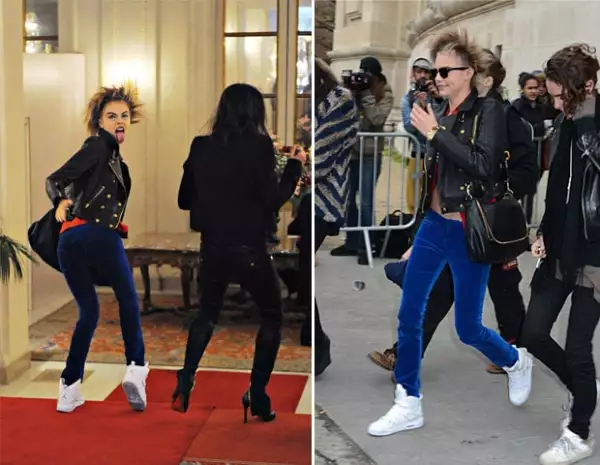 Michelle Rodriguez acompañó a Cara a la pasarela de Chanel, donde la inglesa modeló.