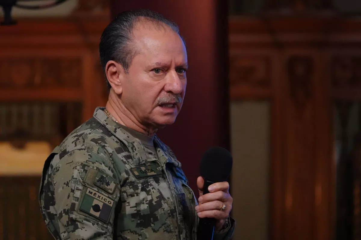 Rafael Ojeda durante la conferencia matutina desde Palacio Nacional con motivo del informe de seguridad.