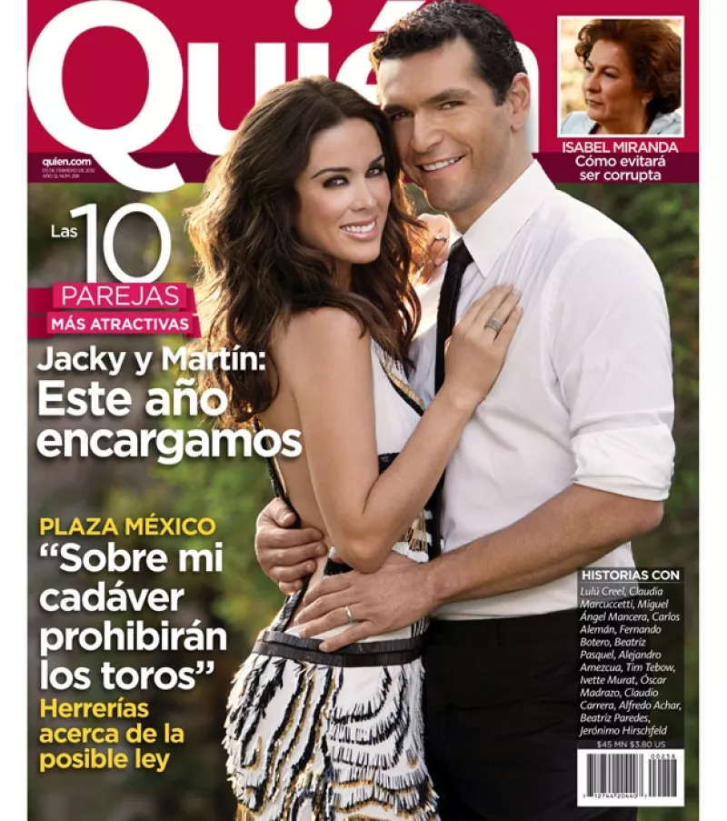 La actriz y el empresario encabezan la lista de `Las 10 parejas más atractivas´ que anualmente publica la revista Quién, misma que ya está en circulación.