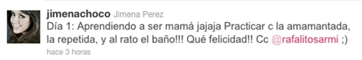 La Choco compartió en la red social cómo ha sido su primer día como mamá.