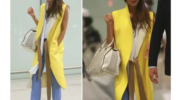 La diseñadora de moda visitó China para presentar su nueva colección otoñal. Como toda una profesional, sorprendió por sus pulidos looks.
