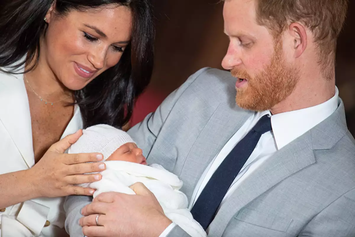 The Duke &amp; Duchess Of Sussex Pose With Their Newborn Son