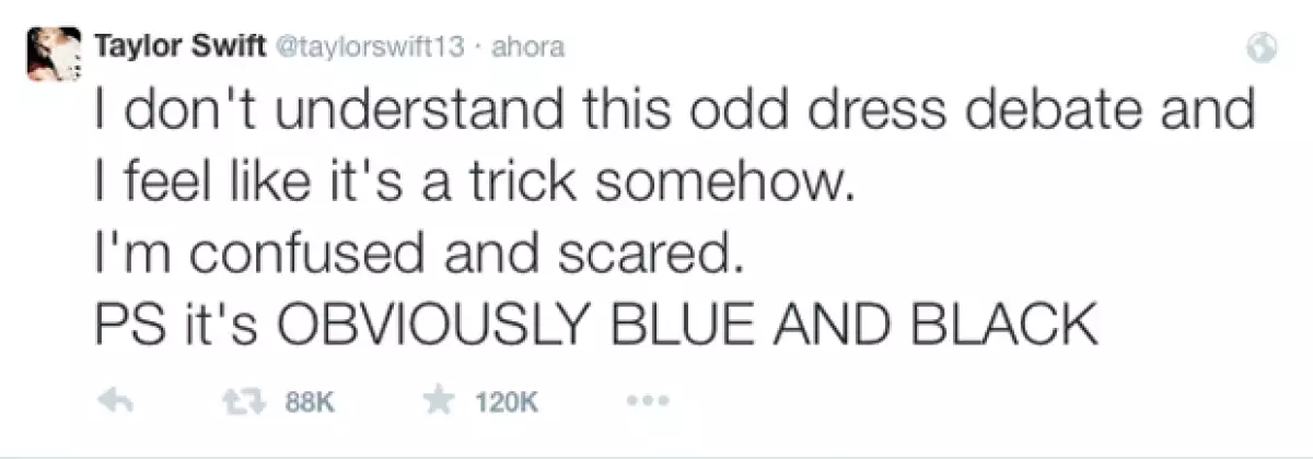 La cantante llevó a Twitter su frustación por el color del vestido.
