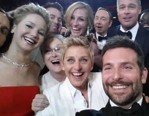 Ellen DeGeneres y la selfie más famosa de la historia.