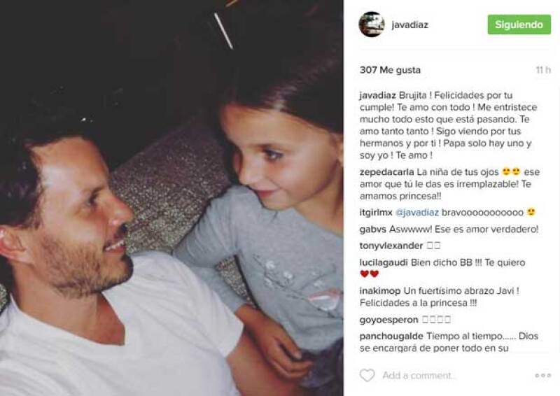 Así felicitó a su hija Javier Díaz.