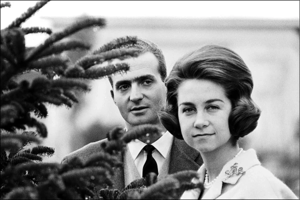 Juan Carlos, Sofia and Elena ESP in Spain on January 14th, 1964.