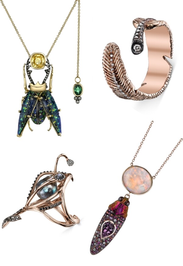 La tendencia propone collares y aretes colgantes y anillos grandes.