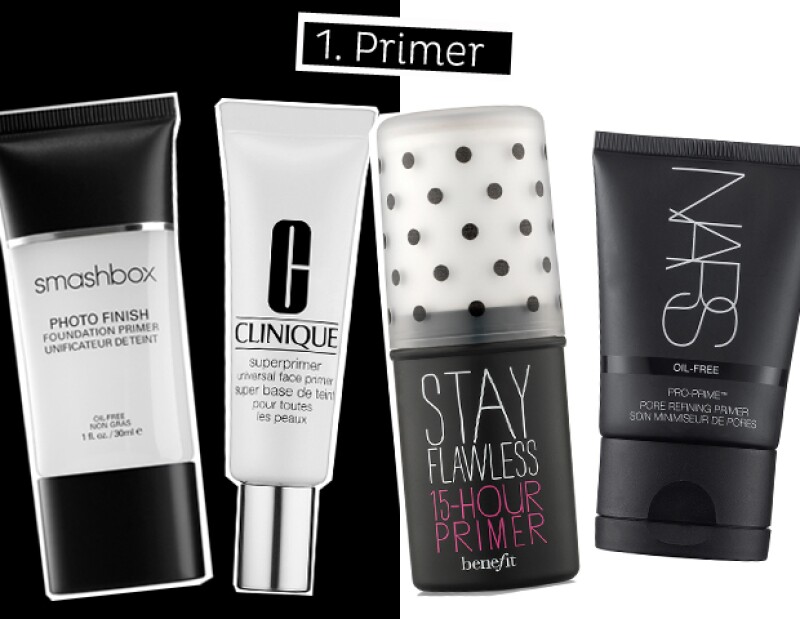 Primer: Smashbox, Clinique, Benefit, Nars.