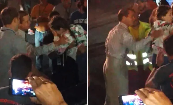 Al final, Brad se quedó un rato con ella y le acarició la cara para consolarla.
