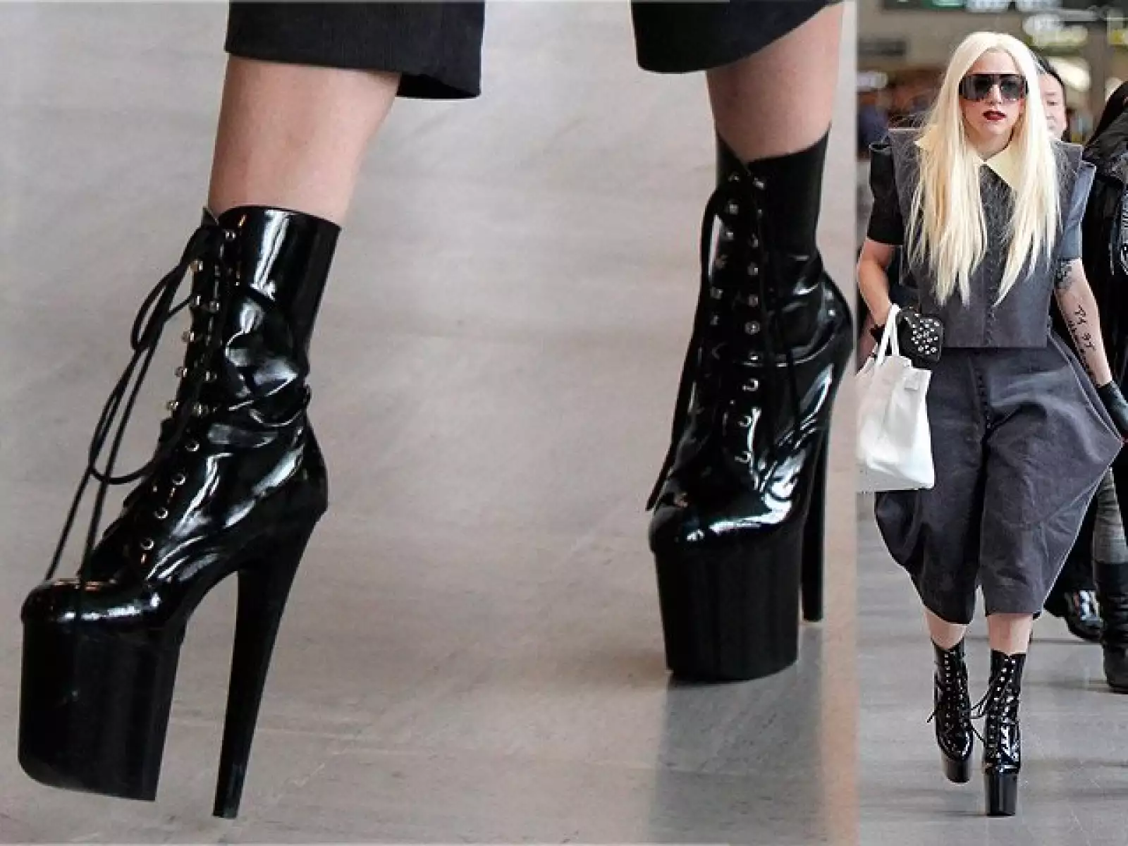Lady Gaga es famosa por su extravagante vestuario y por altura de sus zapatos.