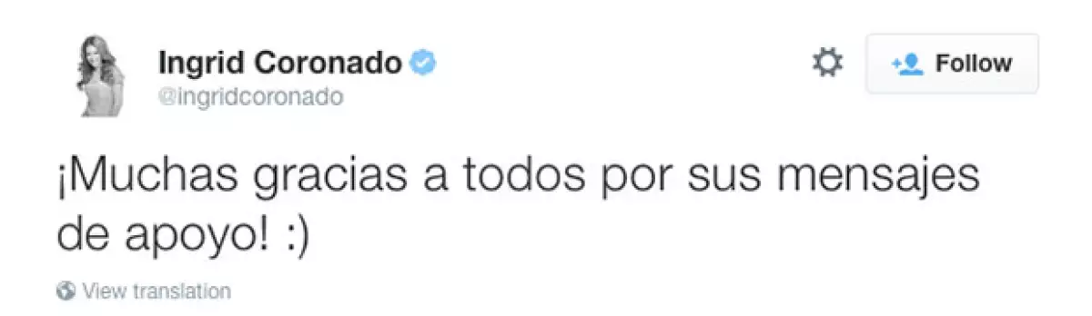 Ingrid agradeció a sus seguidores por su apoyo.
