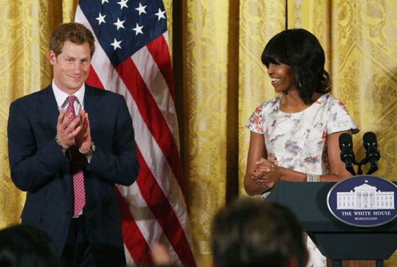 El Príncipe fue recibido con unas palabras de bienvenida por parte de la esposa del presidente de Estados Unidos, Barack Obama.