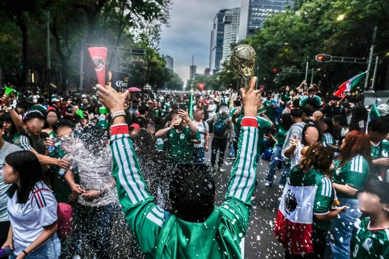 Festejos por el Mundial 2026 en el Ángel de la Independencia