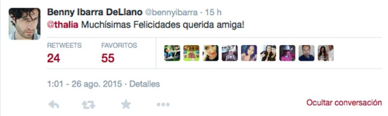 Su amigo de infancia y con quien compartió escenario, también la felicitó.