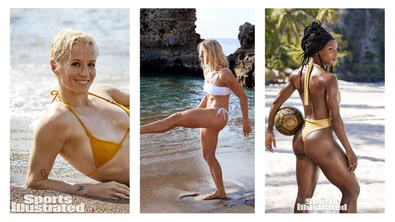 Abby Dahlkemper, Crystal Dunn y Megan Rapinoe