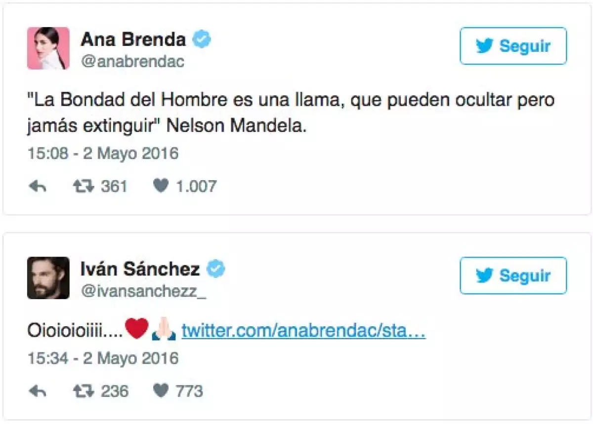 Iván no se quedó atrás con las muestras de cariño, pues le respondió con un tuit a su novia.