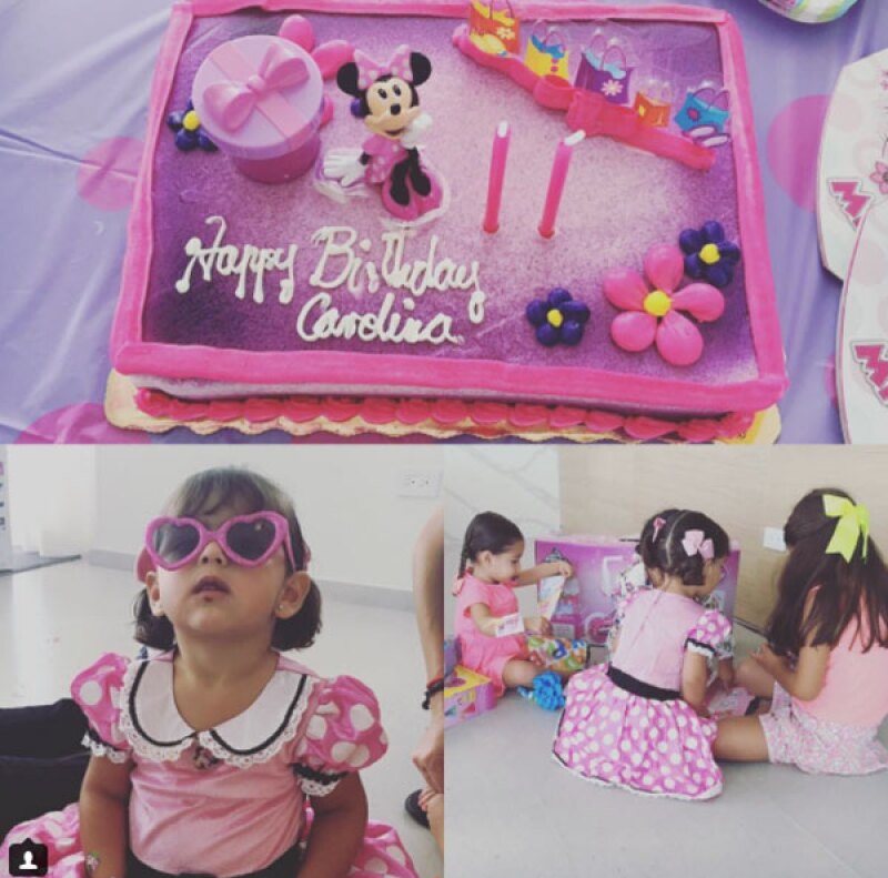 La pequeña Carolina festejó su cumpleaños con una mini fiesta de Minnie Mouse.