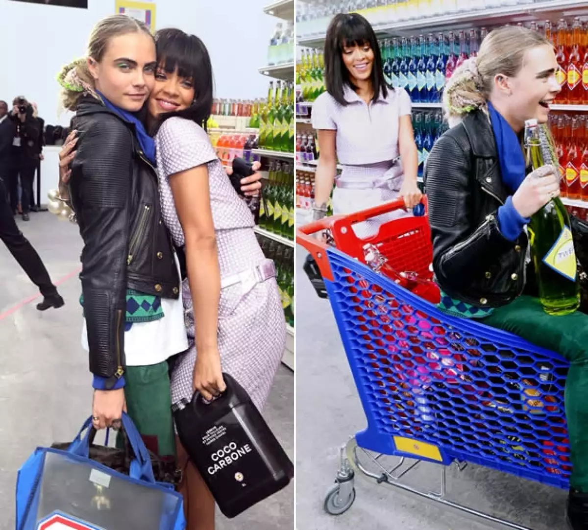 Rihanna y Cara, como siempre, enocntraron la forma de divertirse con el set.