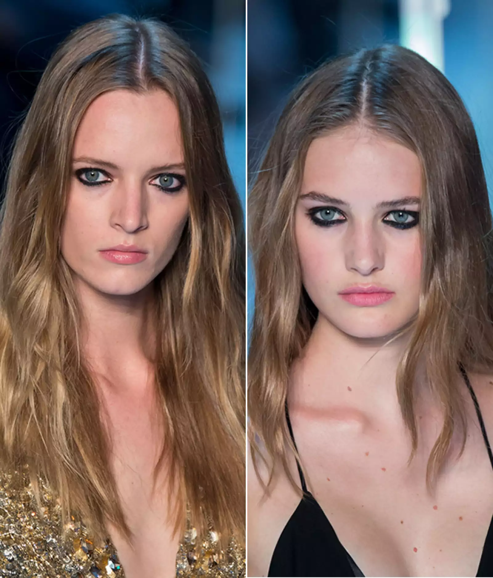 Para la pasarela, Alexandre Vauthier sacó a sus modelos con el pelo suelto y muy sencillo, ojos delineados con un negro intenso y el resto del rostro muy natural.