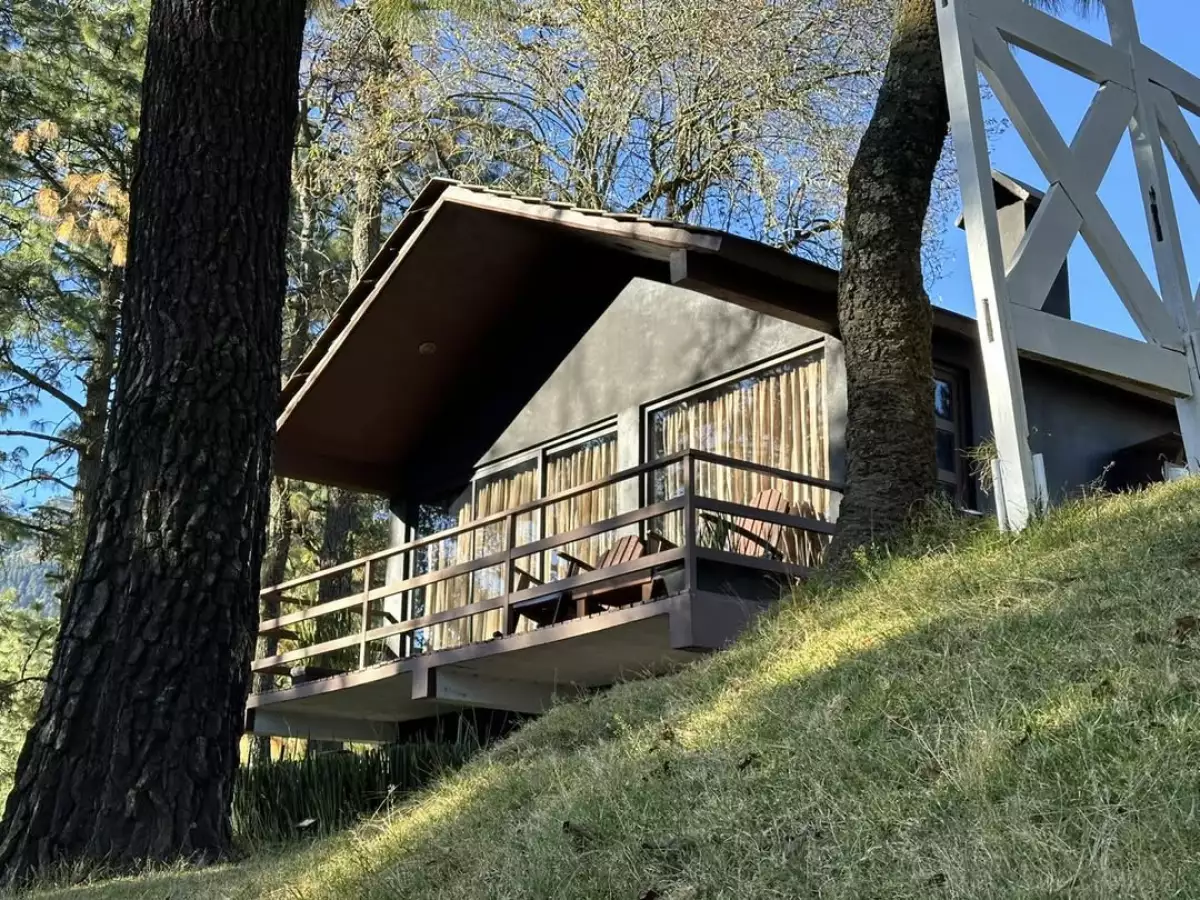 Foto de una cabaña en el bosque del Ajusco de la CDMX.