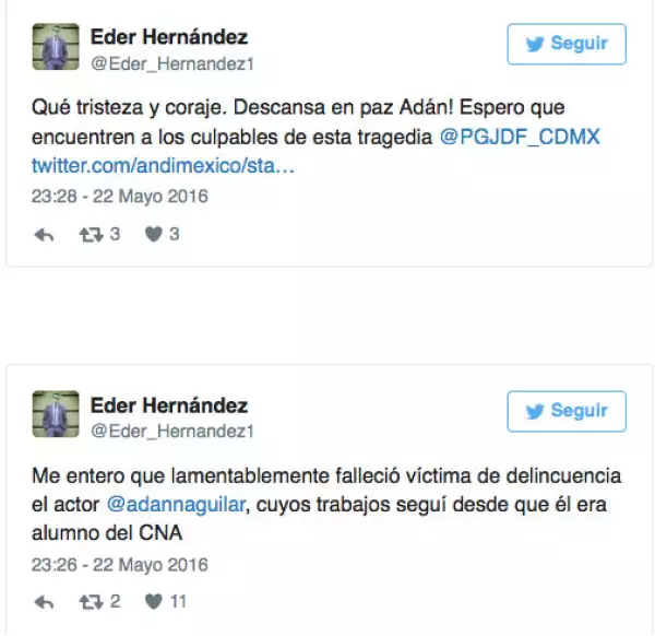 Asimismo el periodista pidió a las autoridades justicia para el fallecido actor.