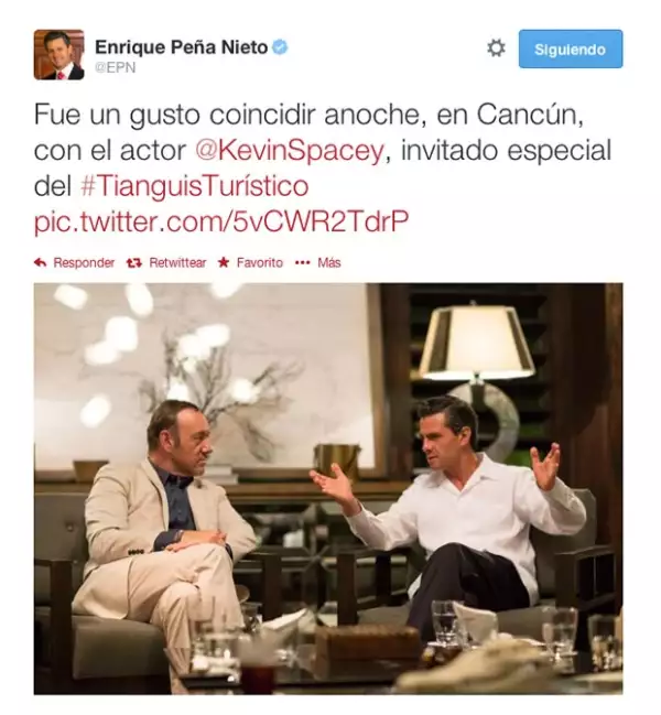Enrique Peña Nieto también compartió una foto con el actor.