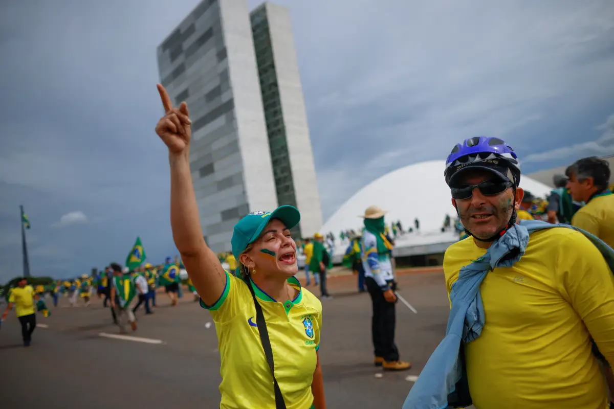 Supporters of Brazil's former President Jair Bolsonaro demonstrate against President Luiz Inacio Lula da Silva, in Brasilia