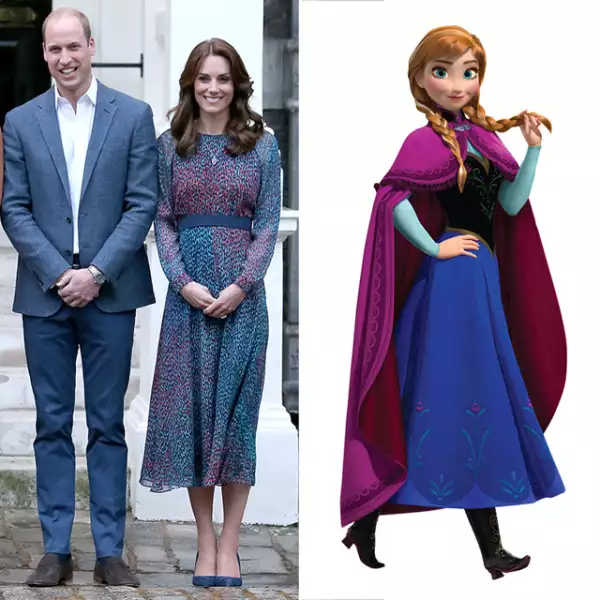 Cuando los Obama visitaron el Palacio de Kensington en 2016, Kate usó este vestido firmado por L.K. Bennett con los mismos colores que el look de Anna de Frozen.