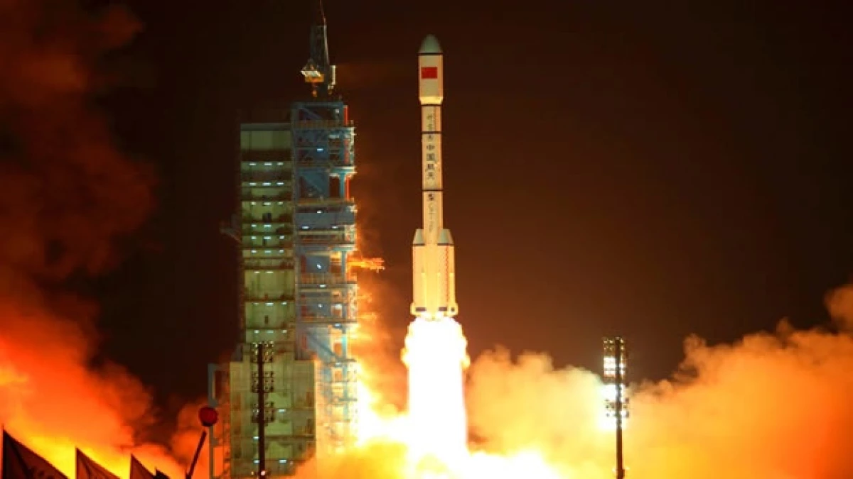 La nave espacial Tiangong despega